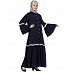Front open abaya with Bell sleeves- Navy Blue